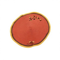 Tapis et sous-plats jetables en plastique écologiques marron de luxe, classiques, jacquard, texture riche, brodés