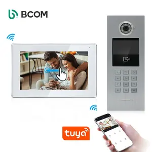 Bcom Waterproof Multi Apartment Wifi Doorbell Camera Wireless Video Door Phone Intercom Phone For Building White 1080P Accepted