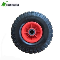Petite taille 10X3.50-4 roue en caoutchouc solide pneu pneumatique en état neuf utilisé en plastique PU polyuréthane roue en matériau