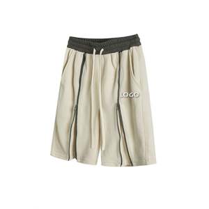 กางเกงขาสั้นผู้ชายแฟชั่นลำลอง ระบายอากาศได้ดี แต่งระบายผ้าขนสัตว์ ตัดสีตัดกัน ทรงหลวม ปรับแต่งได้ พร้อมเชือกผูกเอว - Product Image 5