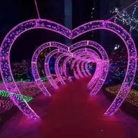 Nouvelle Arche Lumineuse LED Cœur pour Mariage et Noël, Décoration Extérieure IP65, Motif 3D, Décoration de Fêtes, Intensité Réglable