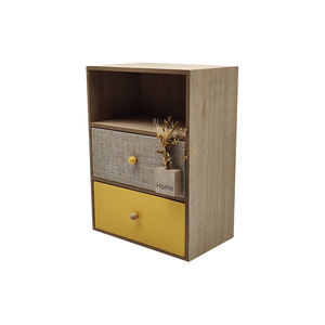 Tiroir de rangement de <span class=keywords><strong>bureau</strong></span>, <span class=keywords><strong>commode</strong></span> de Table, boîte de rangement empilable <span class=keywords><strong>en</strong></span> bois avec tiroir <span class=keywords><strong>2</strong></span> marron - Product Image 4