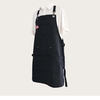 Tablier de travail tendance en tissu de coton sans manches, polyvalent, classique, élégant, simple, pour le nettoyage, avec logo estampé à chaud, réutilisable