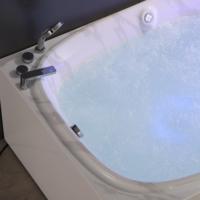 Baignoire et spa autoportant rectangulaire moderne en acrylique de 1,82 m pour 2 personnes, avec 30 jets de massage profond pour adultes