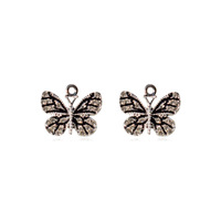 À la mode Micro-infusé strass papillon pendentif fait à la main bijoux à bricoler soi-même accessoires minimaliste alliage émail boucles d'oreilles collier