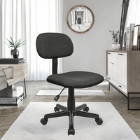 Chaise de bureau de petite taille de haute qualité Amhome, design moderne, siège en maille noir pivotant, hauteur réglable, roulettes lisses, accoudoirs