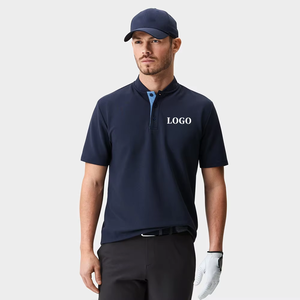 Custom High Quality Logo <b>Mandarin</b> <b>Collar</b> Anti-Bacterial Quick Dry Beaded Polyester Vintage Men's Golf Polo <b>Shirt</b> Luxury Golf - Product Image 5