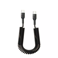 Câble de charge rapide Type-C vers Type-C 60W, chargeur de téléphone portable télescopique à ressort, matériau TPE pour Redmi