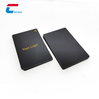 Carte NFC programmable en bambou noir mat 215, carte de visite numérique RFID en bois