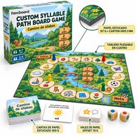 Jeu de société Fancboard Custom Syllable Path, plateau en papier recyclable pliable en 4, pour les 6-7 ans |   Espagnol |   OEM/ODM |   2-4
