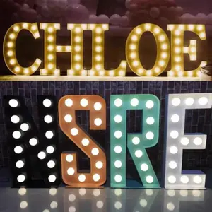 Custom Marquee Letters Giant Large Electronic Signs Party Event Decoration LED Bulb Letter Lights For Wedding Supplies
