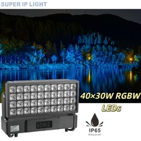 Projecteur LED architectural extérieur pour scène, IP65, 1200W, haute puissance, 40*30W RGBW, contrôle par pixel ArtNet