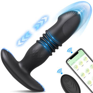 Boîte personnalisée gratuite-Anal Butt Plug Vibrator Télécommande sans fil Poussée et Vibration Gode Prostate Massager Pleasure - Product Image 1