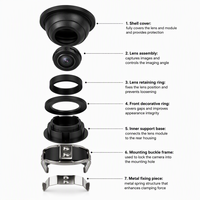 Cámara de Visión Trasera para Auto HD CCD, Cámara de Reversa para Estacionamiento, Visión Nocturna de 120 Grados, DC12V, Ajuste Universal