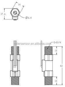 Misuratore di portata d'acqua ad effetto Hall da 1/4 pollici sensore di flusso a turbina OEM ad alte prestazioni per depuratore d'acqua - Product Image 5