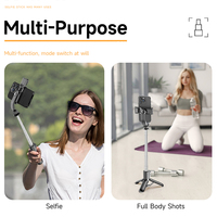 Support de téléphone pliable et rotatif à 360 degrés Q21 Mini, perche à selfie flexible de 10 m pour trépied de caméra sans fil
