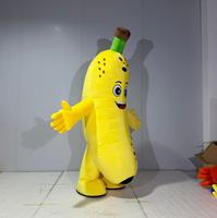 Costume de mascotte banane gonflable pour adultes, tenue de banane gonflable avec ventilateur à piles, costume amusant de banane jaune pour fêtes, événements et spectacles