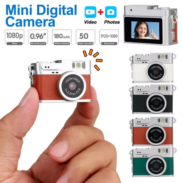 Retro Digital Camera 1080P CCD Mini Camcorder with Screen Portable Sports Cam Indoor Outdoor Vintage Small Video Recorder