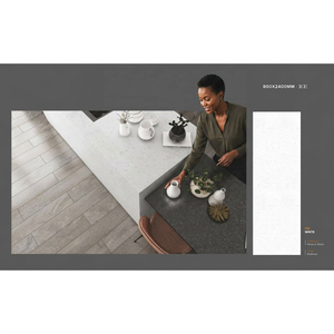Calacatta Ice White 800x2400x18mm Losa de porcelana pulida Piso brillante Azulejos de diseño de encimera Elite - Product Image 1