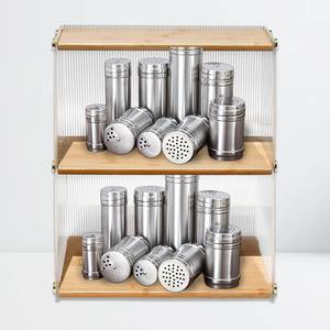 Premium Double Niveau Bambou Comptoir Maquillage Parfum Rack De Stockage Support Multifonctionnel pour Cuisine Salle De Bains Salon Utilisation - Product Image 3