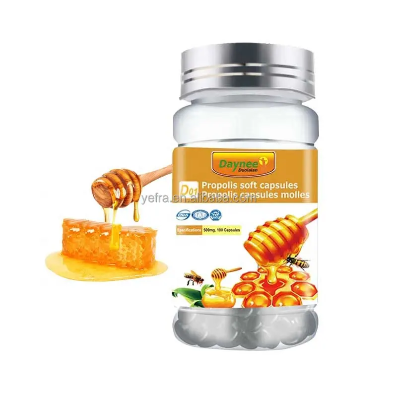 Capsules de propolis naturelle Softgel organique à base de plantes boost immunité lipides sanguins supplément santé