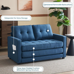 Sofá Seccional <span class=keywords><strong>de</strong></span> Diseño Moderno y Lujoso con Estructura <span class=keywords><strong>de</strong></span> Futón Plegable, Sofá <span class=keywords><strong>de</strong></span> Tela <span class=keywords><strong>de</strong></span> 3 Plazas para Sala <span class=keywords><strong>de</strong></span> Estar - Product Image 6