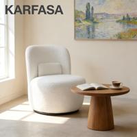 Fauteuil d'appoint confortable en tissu doux, cadre en bois pivotant moderne, couleur personnalisable, pour la maison, le salon, l'hôtel