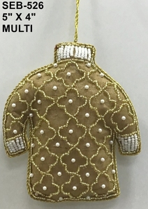 Adorno navideño bordado a mano con zari, decoración colgante de tela con cuentas para árbol de Navidad, fabricante. - Product Image 2