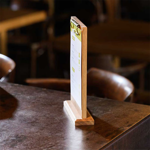 Tùy chỉnh A4/A5 nhà hàng đơn chủ đứng thân thiện với môi tre gỗ bảng đầu Đăng đánh bóng kỹ thuật Menu hiển thị đứng - Product Image 3