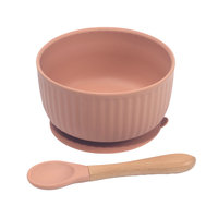 Vente en gros de chauffe-plats en silicone bol et ustensile en silicone pour alimentation et succion bol en silicone pour bébé