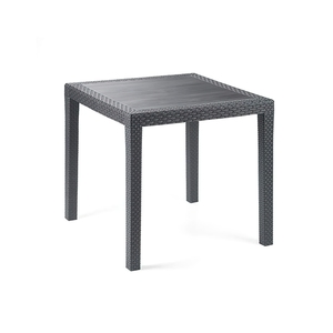 Tavolo in resina rattan antracite 80x80 cm. - Product Image 1