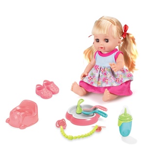 14 "12 types de sons Lovely Baby Doll Toy Pretend Play My First Doll Fonction d'alimentation et de pipi avec mamelon et accessoires de pot - Product Image 1