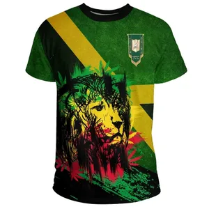 Design personalizzato Logo Jamaica bandiera e leone stampa digitale novità camicie grigie nere per gli uomini traspirante <span class=keywords><strong>T</strong></span> <span class=keywords><strong>Shirt</strong></span> sconti vestiti - Product Image 4