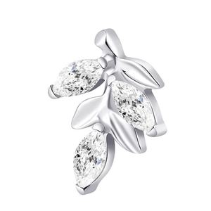 Histoires de piercing ASTM F136 titane en forme de feuille sans fil Labret goujons Piercing - Product Image 4