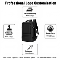 Sac à dos décontracté multifonctionnel en tissu Oxford 44L grande capacité, durable, étanche, avec fermeture éclair extensible et port USB pour ordinateur portable – Vente en gros
