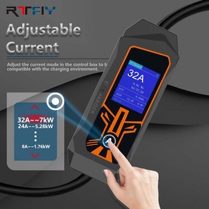 Estación <span class=keywords><strong>de</strong></span> Carga para Vehículos Eléctricos RTFLY, 5m 10m 7KW AC 32A, <span class=keywords><strong>Cargador</strong></span> EV Portátil Ajustable para <span class=keywords><strong>Tesla</strong></span> con Enchufe CEE - Product Image 5