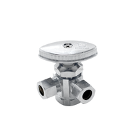 Robinet d'arrêt d'angle à double compression sans plomb CUPC NSF-61, chrome, robinet à 3 voies, robinet d'arrêt de toilette avec 2 poignées