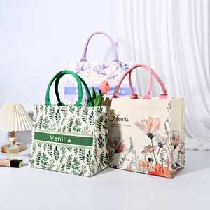 Nachhaltige Mode 3D Individuelle Canvas-Tragetasche mit Bandseil Blumenmuster für Junggesellinnenabschied Brautjungfern-Geschenke Hochzeit - Product Image 2