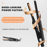 Fer à friser fin pour hommes, plaque en titane, Pixie, 2 en 1, Mini lisseur pour cheveux courts, 1/3, 8mm, 3/10 pouces