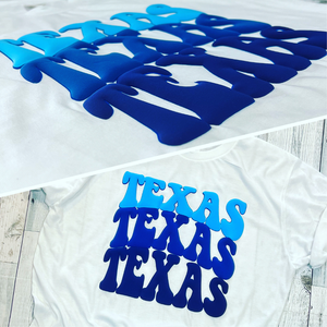 Trasferimenti di calore 3D metallizzati per t-shirt e borse accattivanti sbuffano etichette di indumenti in vinile a trasferimento termico stampate sostenibili - Product Image 1