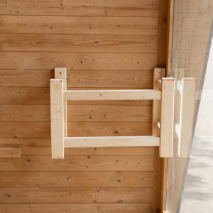 Sauna extérieur traditionnel en bois massif avec chauffage électrique, design scandinave, porte en verre - Product Image 5