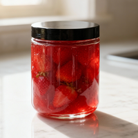 Bouteille en verre de 100 ml avec couvercle à vis, récipient en verre transparent pour aliments, épices, confiture, miel, bouteille personnalisée givrée