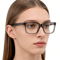 Montures optiques en acétate Mazzucchelli, carrées, noires, lunettes de luxe faites à la main pour hommes, verres correcteurs, logo personnalisé, vente en gros