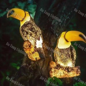 Lámpara Decorativa de Fibra de Vidrio con Motivo de Loro, Escultura de Pájaro Tropical LED, para Jardín, Patio, Navidad - Product Image 5
