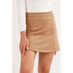 Mini-jupe en suède à volants, taille haute, en similicuir, douce et tendance pour femme - Product Image 5