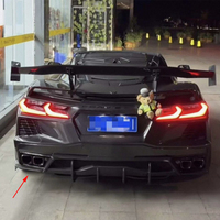 Diffuseur arrière en carbone pour Chevrolet Corvette Stingray C8 2020-2024, ailerons d'angle de pare-chocs arrière, canards, aileron, pièces extérieures de voiture