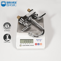 Keran Kamar Mandi SOLVEX 4-inci Model Center Set 2-Tombol Warna Chrome: Pemasangan di Atas Meja, Kompatibel 3-Tombol Keran Terlaris di Amerika Selatan