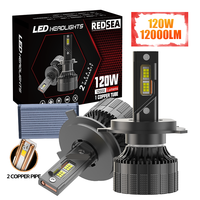 Redsea M10 120W 12000LM Phare LED H1 H4 H7 H11 H13 9005 9006 9012 Canbus 6000k H3 H8 Hb4 Ampoule LED pour voiture