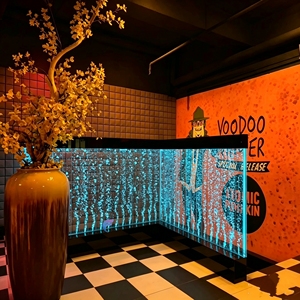 Paravent moderne en acrylique découpé au laser avec LED, effet bulles d'eau, panneau translucide, design pliable pour cloison décorative - Product Image 1