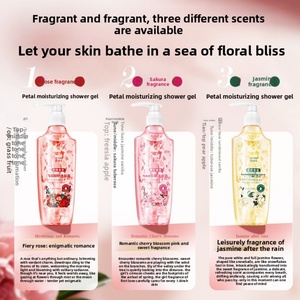Jabón Corporal con Ácido Hialurónico y Flor de Cerezo Ouliqi, Fórmula Limpiadora Suave e Hidratante, Fragancia Duradera a Jazmín y Rosa, Para Piel Grasa - Product Image 1